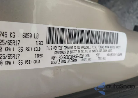 2014 Chrysler Town & Country Touring-L z USA, uszkodzony, nr VIN 2C4RC1CG8ER374298